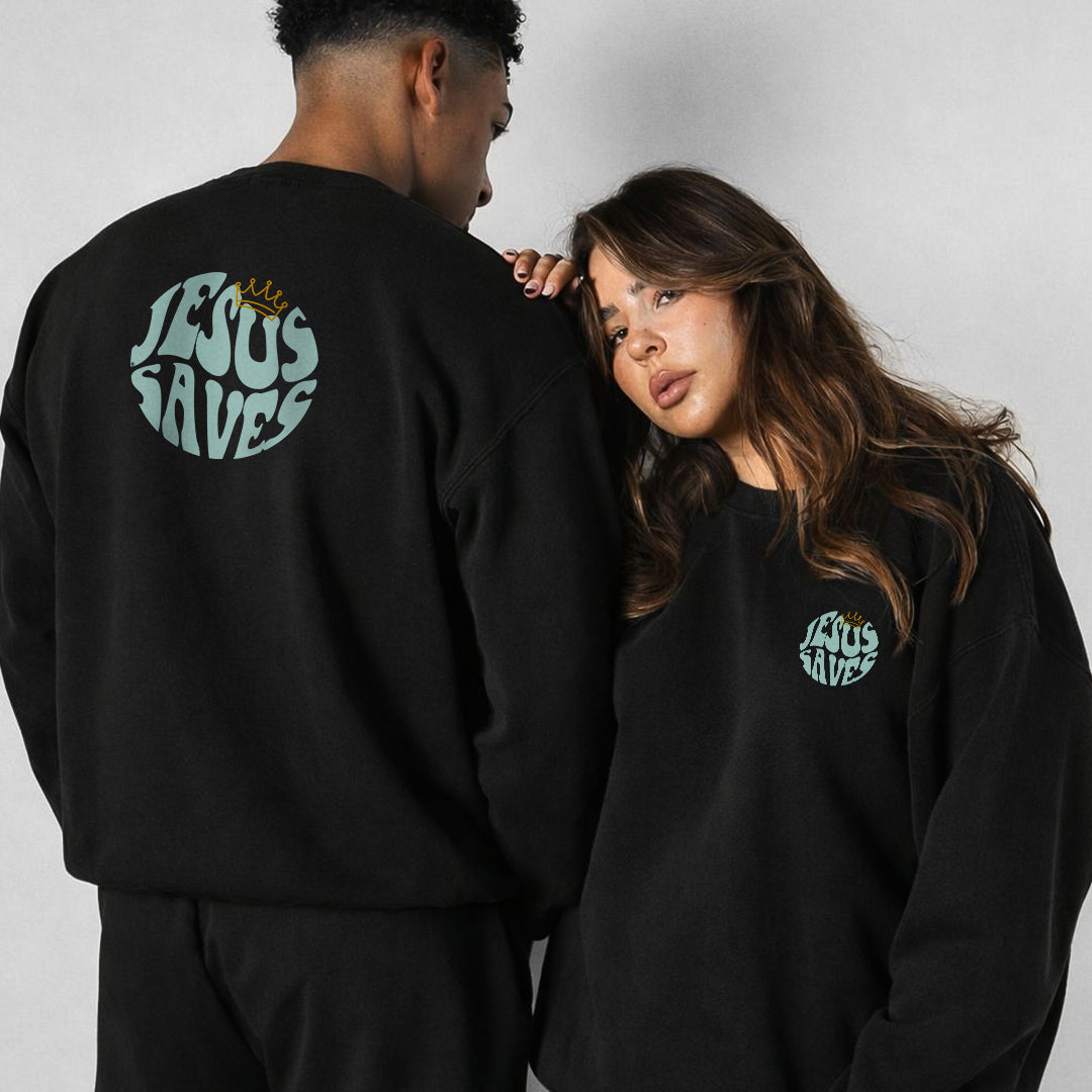 Sweatshirt Jesus Saves sem Capuz